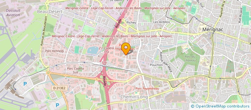 localisation de l'entreprise PEINTURES PRODUCTION SUD-OUEST à MERIGNAC