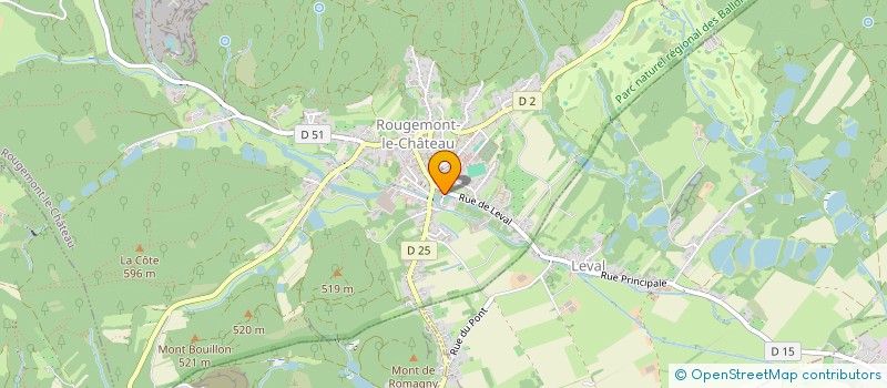 localisation de l'entreprise PEIST BERTRAND ET HUNNEL CORINNE à ROUGEMONT-LE-CHATEAU