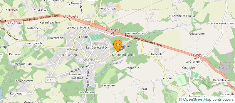 localisation de l'entreprise PELAGIE  LOPERHET