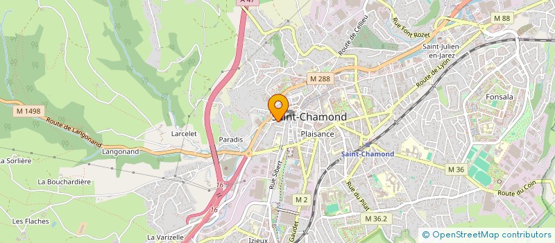 localisation de l'entreprise PELLEGRINI MUSIQUE à SAINT-CHAMOND
