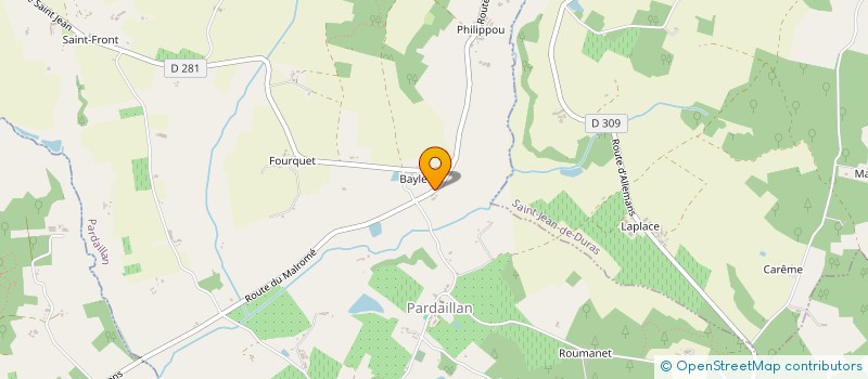 localisation de l'entreprise PELLERIN ET VEJRICH  DURAS