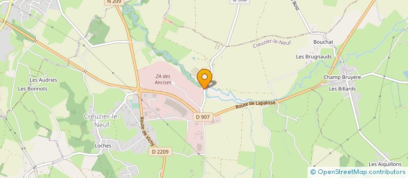 localisation de l'entreprise PEM à CREUZIER-LE-NEUF