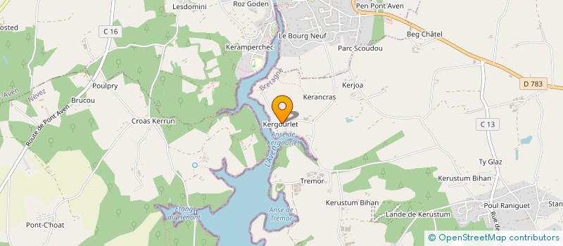 localisation de l'entreprise PEN PONT AVEN  RIEC-SUR-BELON