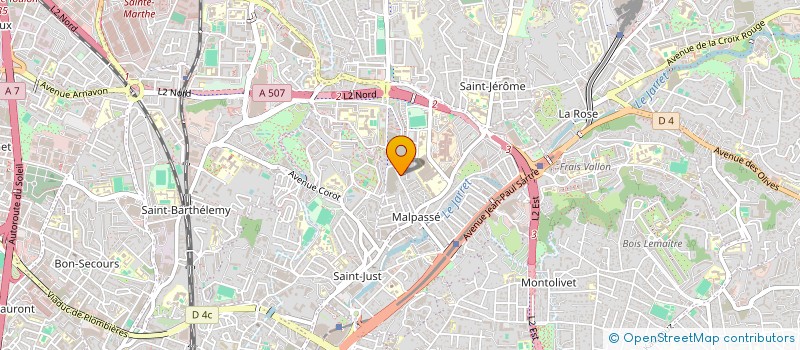 localisation de l'entreprise PENIEL ( S.O.S SERVICE A LA PERSONNE - S.O.S AIDE A DOMICILE )  MARSEILLE