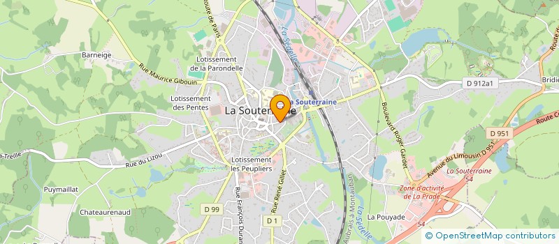 localisation de l'entreprise PENOT SEBASTIEN à LA SOUTERRAINE