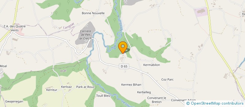 localisation de l'entreprise PENSION EDUCATION CANINE DE COAT NEVENEZ  LA ROCHE-JAUDY