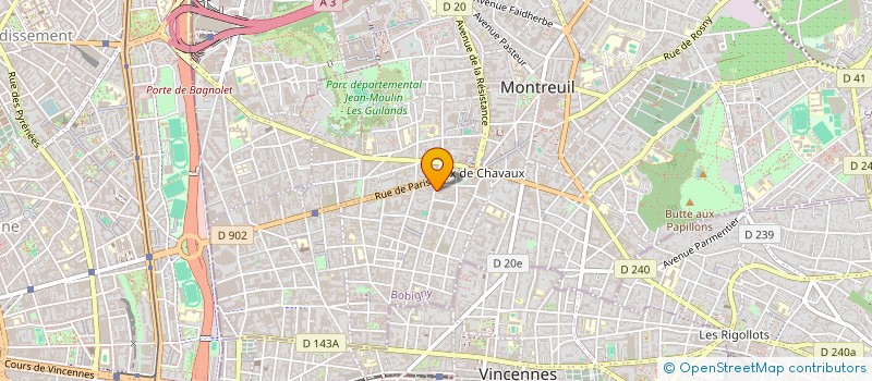 localisation de l'entreprise PENSION THENARDIER à MONTREUIL