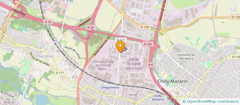 localisation de l'entreprise PERCEVAUT ANTIPOLLUTIONS à CHILLY-MAZARIN