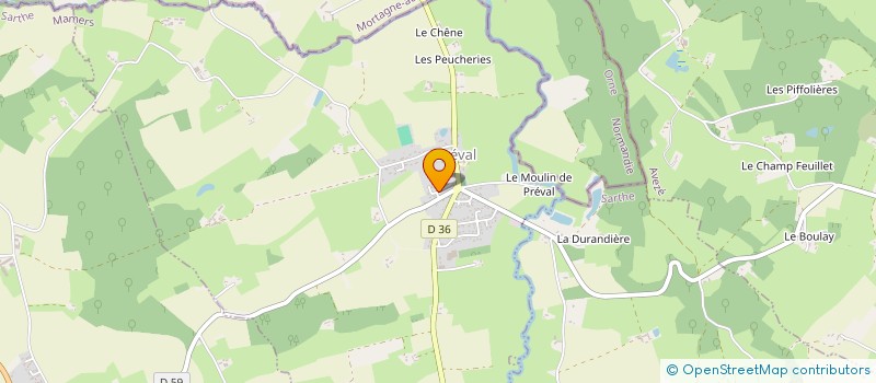 localisation de l'entreprise PERCHE LOISIRS ET COMPAGNIE  PREVAL