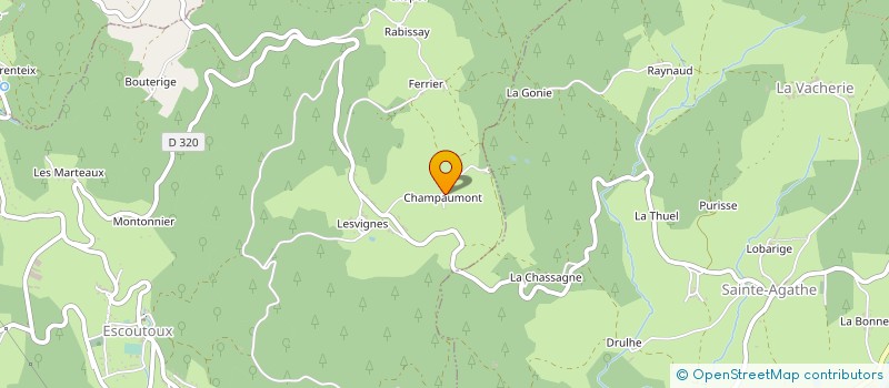 localisation de l'entreprise PEREIRA FACADES à ESCOUTOUX