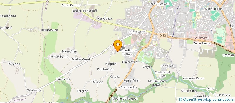 localisation de l'entreprise PERENN  LE FOLGOET