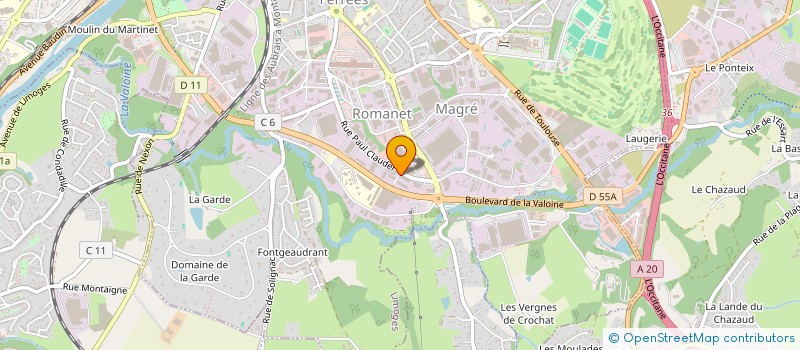 localisation de l'entreprise PERET INDUSTRIE à LIMOGES