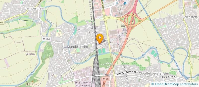 localisation de l'entreprise PERFAS  MUNDOLSHEIM