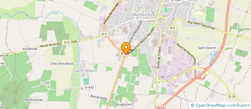 localisation de l'entreprise PERFORMANCE à BARBEZIEUX-SAINT-HILAIRE