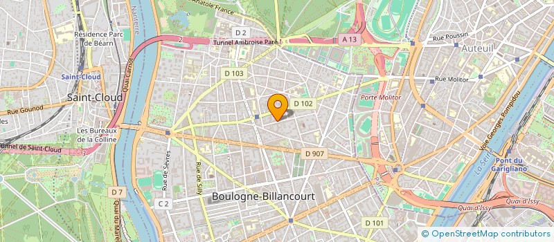 localisation de l'entreprise PERFORMANCE SAISIE DOCUMENT INFORM à BOULOGNE-BILLANCOURT