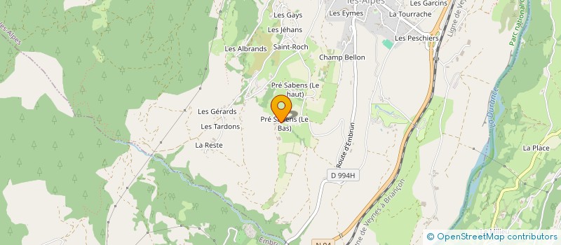 localisation de l'entreprise PERFORNANS  CHATEAUROUX-LES-ALPES