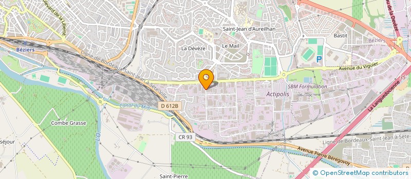 localisation de l'entreprise PERIBIO  BEZIERS