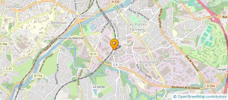 localisation de l'entreprise PERIER & CABIROL à LIMOGES