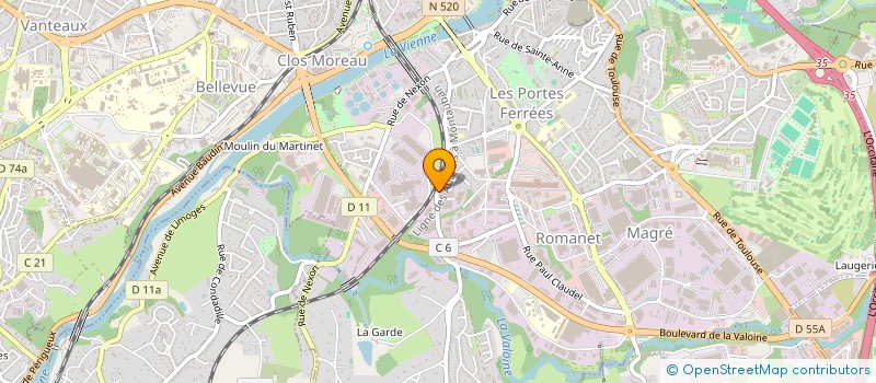localisation de l'entreprise PERIER GUYOT à LIMOGES