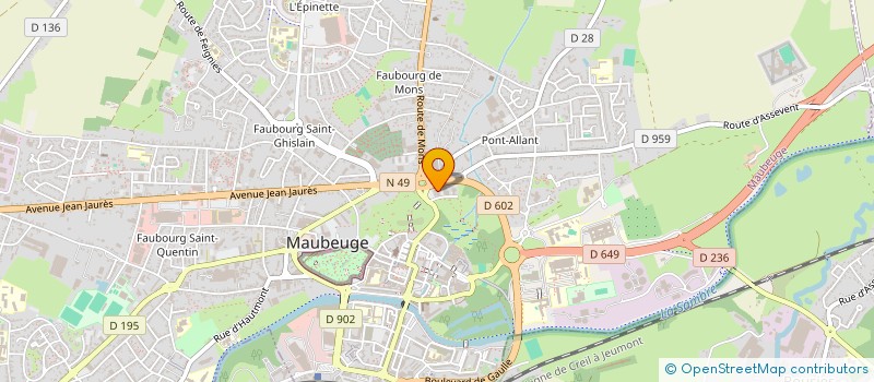 localisation de l'entreprise PERIGNY HOTTON ASSOCIES  MAUBEUGE