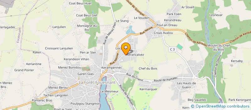 localisation de l'entreprise PERMA BREIZH à LA FORET-FOUESNANT