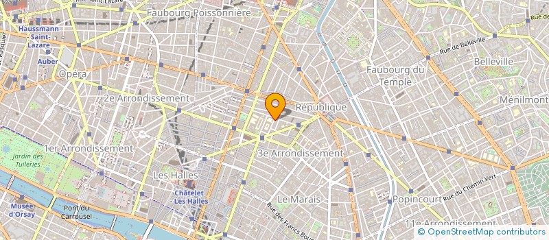 localisation de l'entreprise PERMANENCE ACCUEIL HOTELL COMM à PARIS