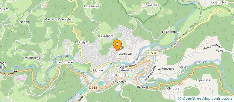 localisation de l'entreprise PERMANENCE DE SOINS RURALE LAMASTROISE  LAMASTRE