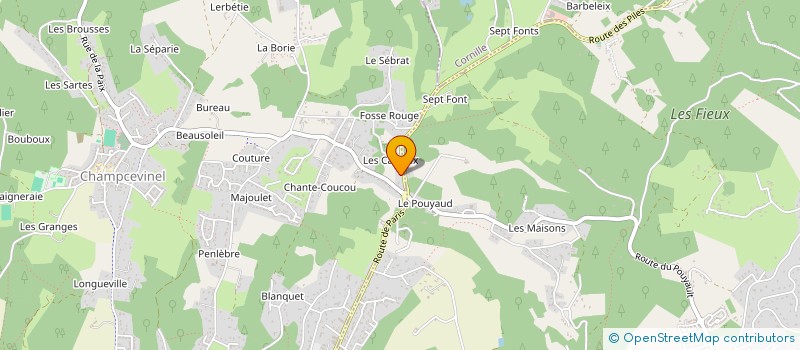 localisation de l'entreprise PERRIN  CHAMPCEVINEL