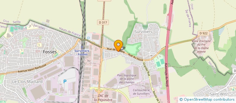 localisation de l'entreprise PERSEE CONSULTING  SURVILLIERS