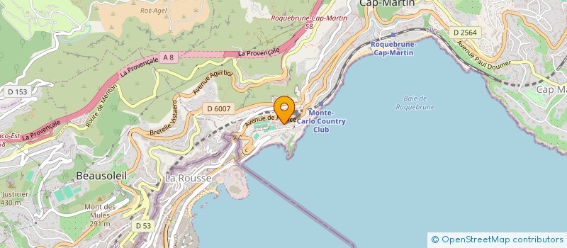 localisation de l'entreprise PERSOGLIO IMMOBILIER à ROQUEBRUNE-CAP-MARTIN