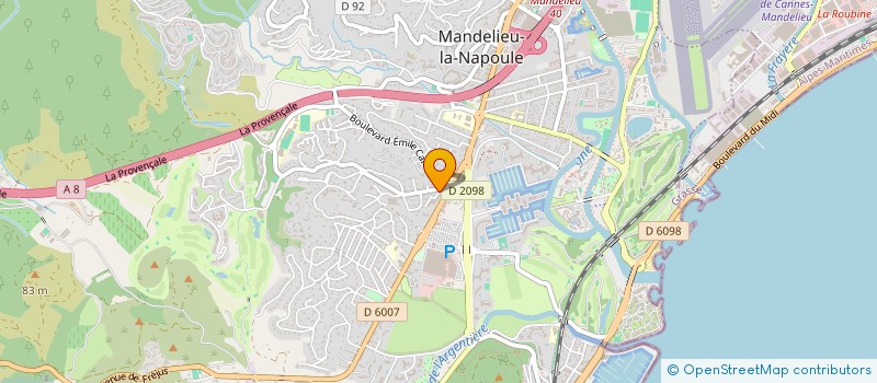 localisation de l'entreprise PETALE à MANDELIEU-LA-NAPOULE