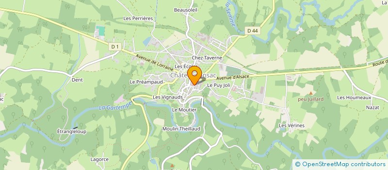 localisation de l'entreprise PETANQUE CLUB DE CHATEAUPONSAC  CHATEAUPONSAC