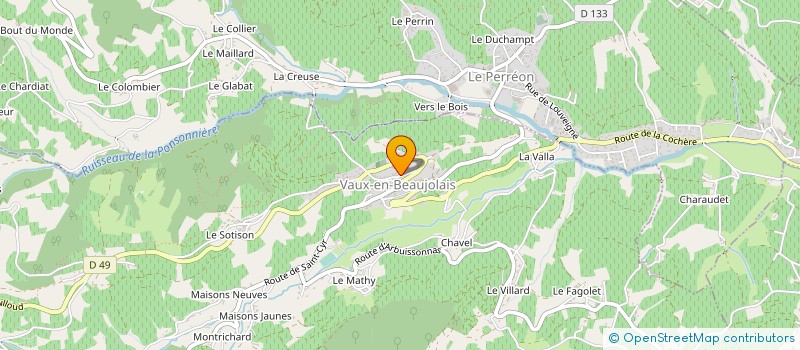 localisation de l'entreprise PETANQUE CLUB DE CLOCHEMERLE  VAUX-EN-BEAUJOLAIS