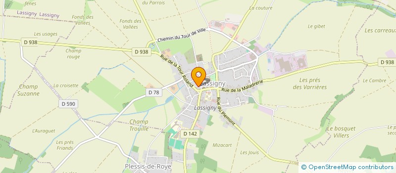 localisation de l'entreprise PETANQUE CLUB DE LASSIGNY  LASSIGNY