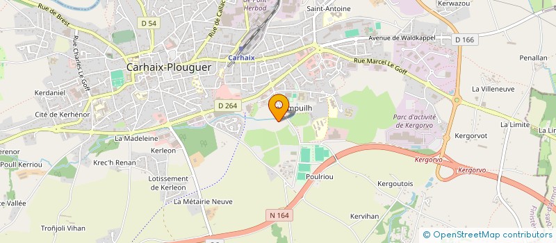 localisation de l'entreprise PETANQUE CLUB DU POHER à CARHAIX-PLOUGUER