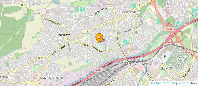 localisation de l'entreprise PETANQUE CLUB PFASTATT  PFASTATT