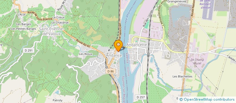 localisation de l'entreprise PETANQUE DU CHATELET  ANDANCE