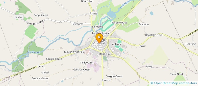 localisation de l'entreprise PETANQUE VILLEREALAISE  VILLEREAL