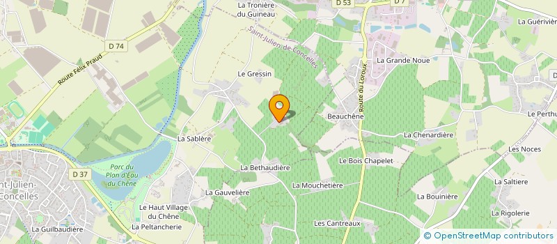 localisation de l'entreprise PETARD BAZILE à SAINT-JULIEN-DE-CONCELLES