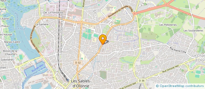 localisation de l'entreprise PETROLETTE PRODUCTION  LES SABLES D'OLONNE