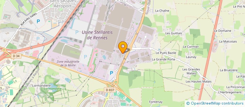 localisation de l'entreprise PEUGEOT CITROEN RENNES SNC à CHARTRES-DE-BRETAGNE