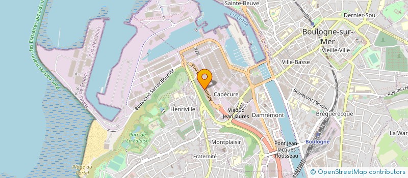 localisation de l'entreprise PEUVION PNEUS à BOULOGNE-SUR-MER