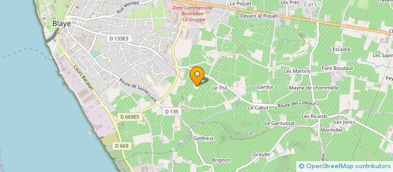 localisation de l'entreprise PEYBONHOMME SARL à CARS
