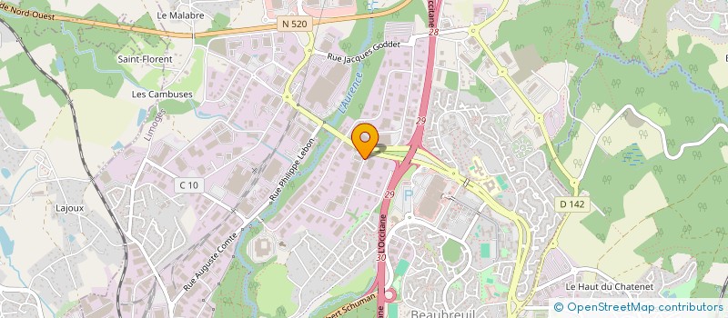 localisation de l'entreprise PEYRAT à LIMOGES