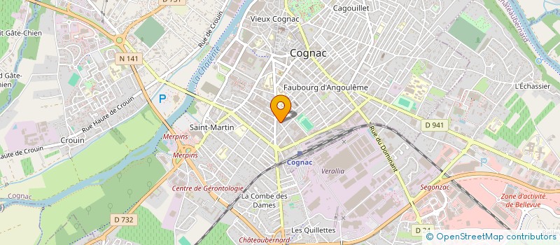 localisation de l'entreprise PEYRAT ASSOCIES ET CIE à COGNAC