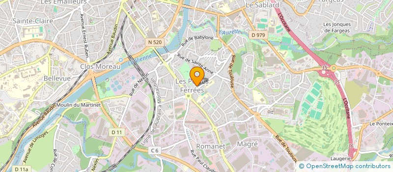 localisation de l'entreprise PEYRELEC à LIMOGES