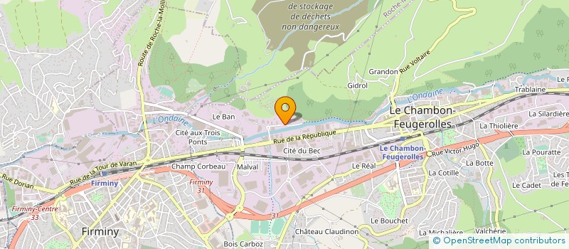 localisation de l'entreprise PEYRON INDUSTRIE à LE CHAMBON-FEUGEROLLES