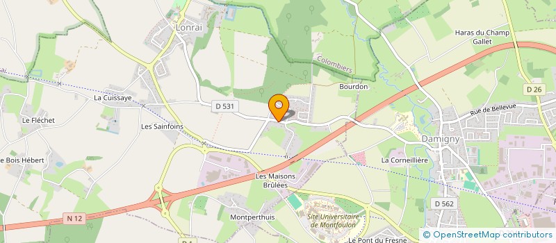 localisation de l'entreprise PF CHAUFFAGE à LONRAI