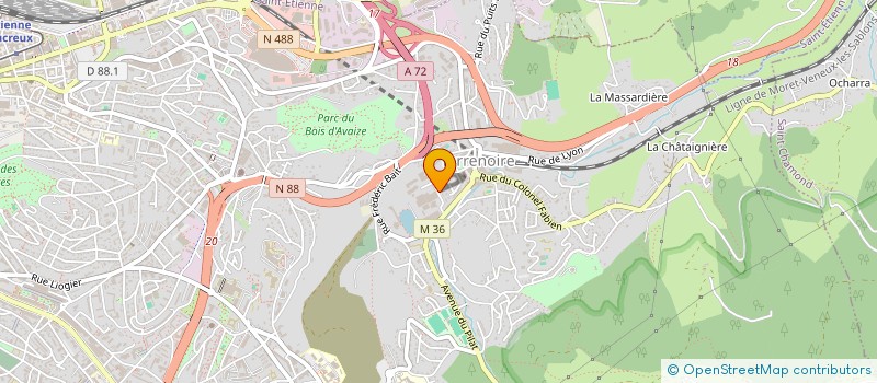 localisation de l'entreprise PF TRANSPORTS à SAINT-ETIENNE