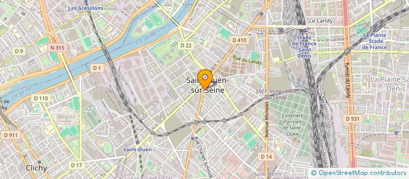 localisation de l'entreprise PF2I - JEDDI BAT à SAINT-OUEN-SUR-SEINE